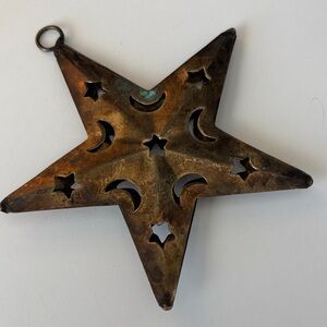 Vintage Star Ornament with Cut-Out Design